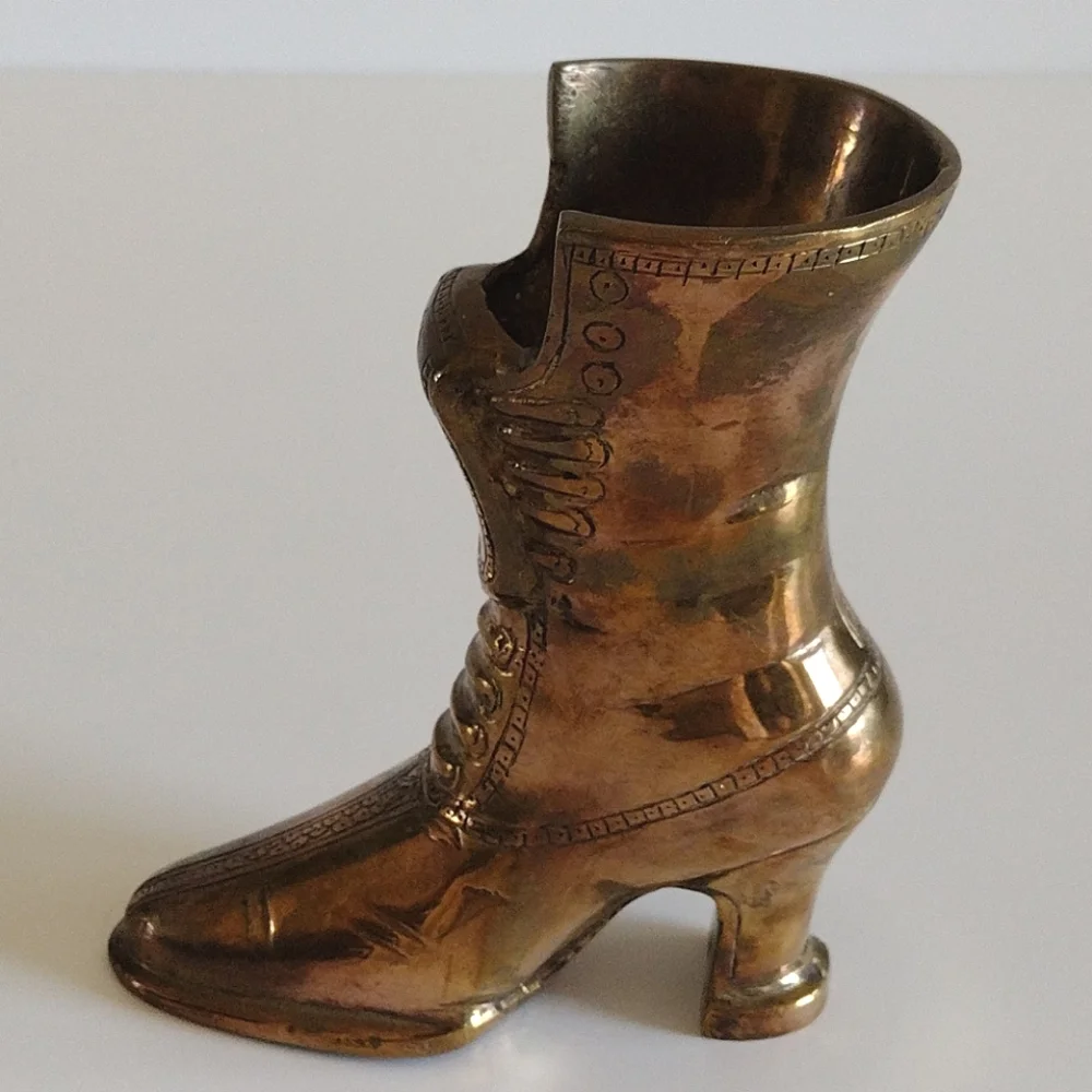 Solid Brass Woman's Victorian Boot Enesco India